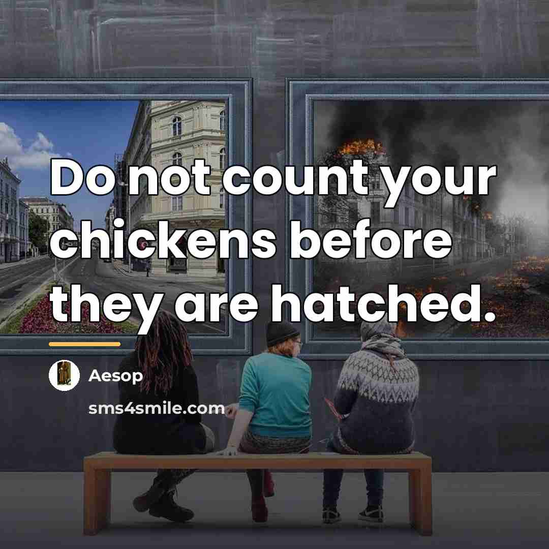 “Do not count your chickens before they are hatched.…” quote by Aesop
