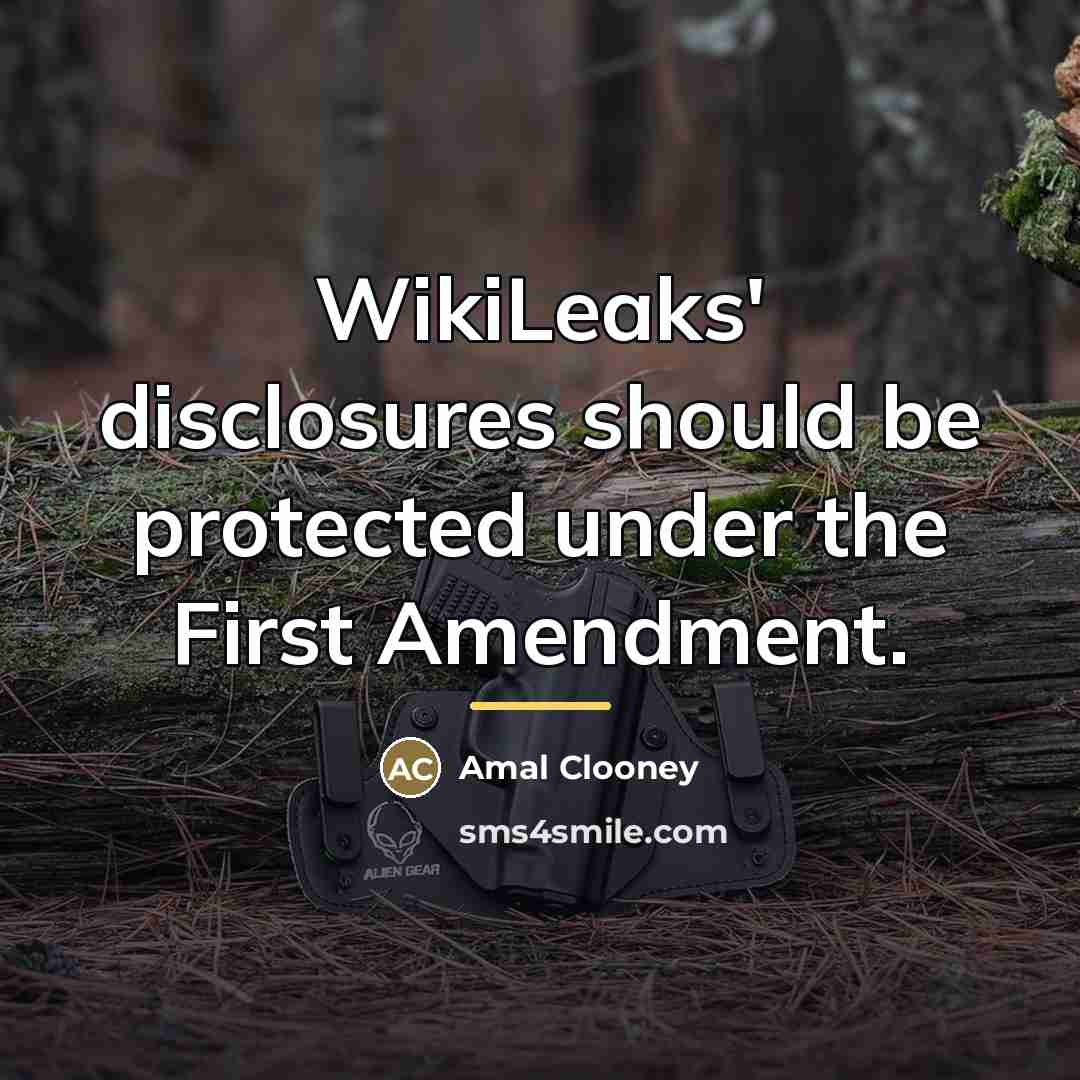 “WikiLeaks' disclosures should be protected under the First Amendment.…” quote by Amal Clooney