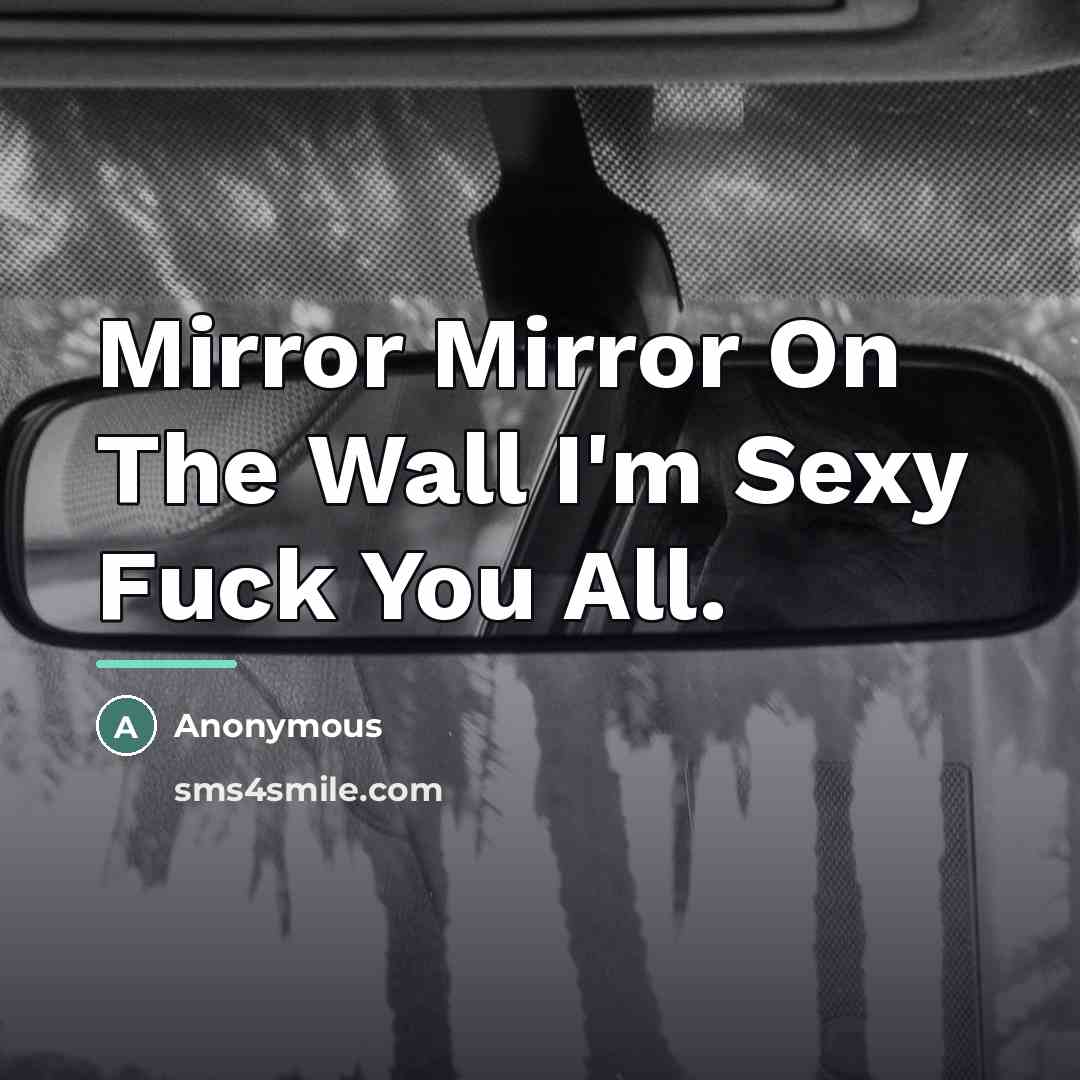 “Mirror Mirror On The Wall I'm Sexy Fuck You All.…” quote by Anonymous
