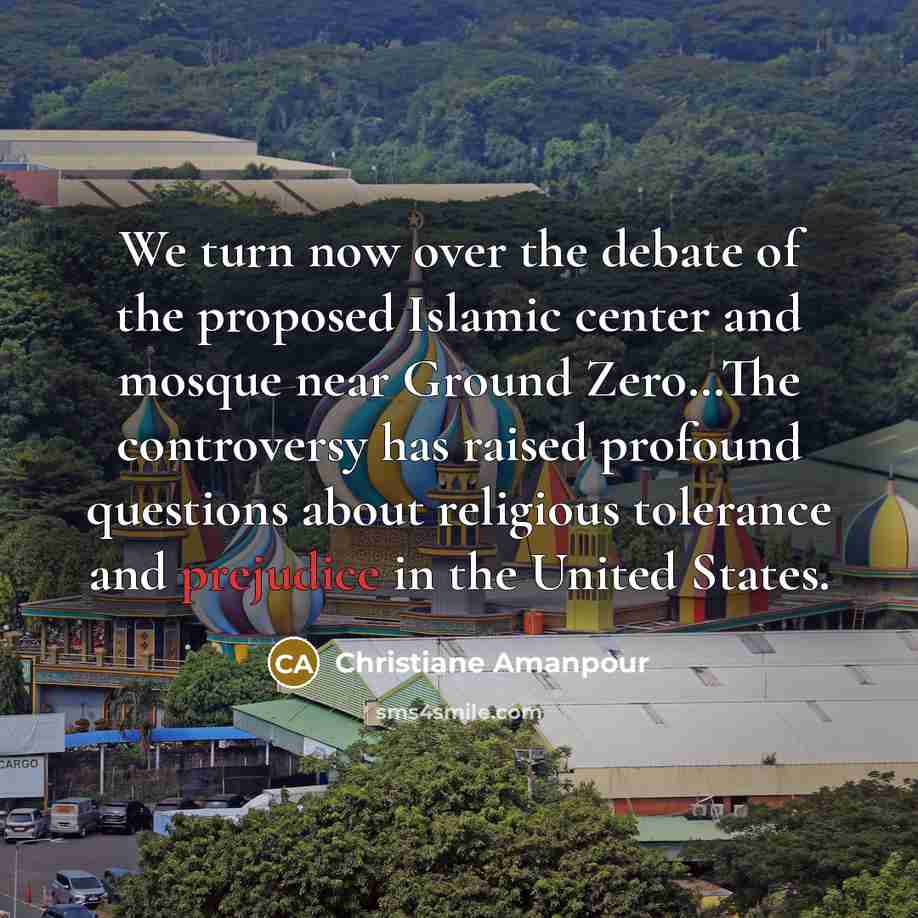 “We turn now over the debate of the proposed Islamic…” quote by Christiane Amanpour