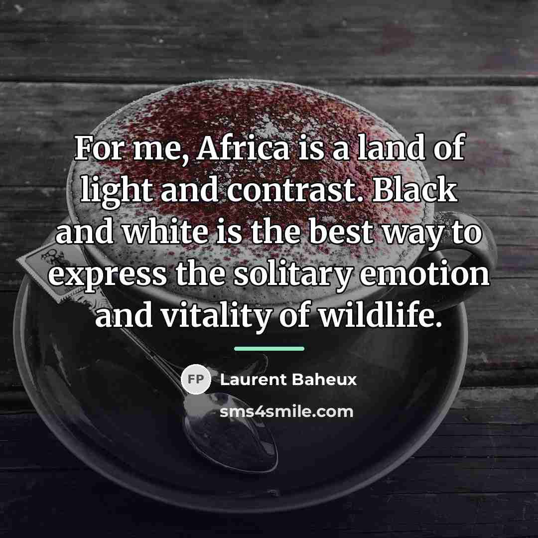 “For me, Africa is a land of light and contrast.…” quote by Laurent Baheux