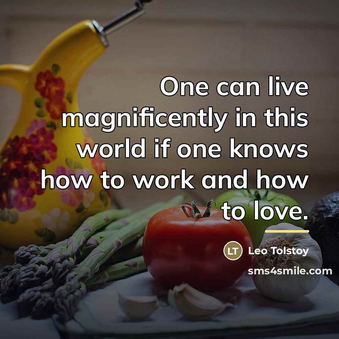 “One can live magnificently in this world if one knows…” quote by Leo Tolstoy