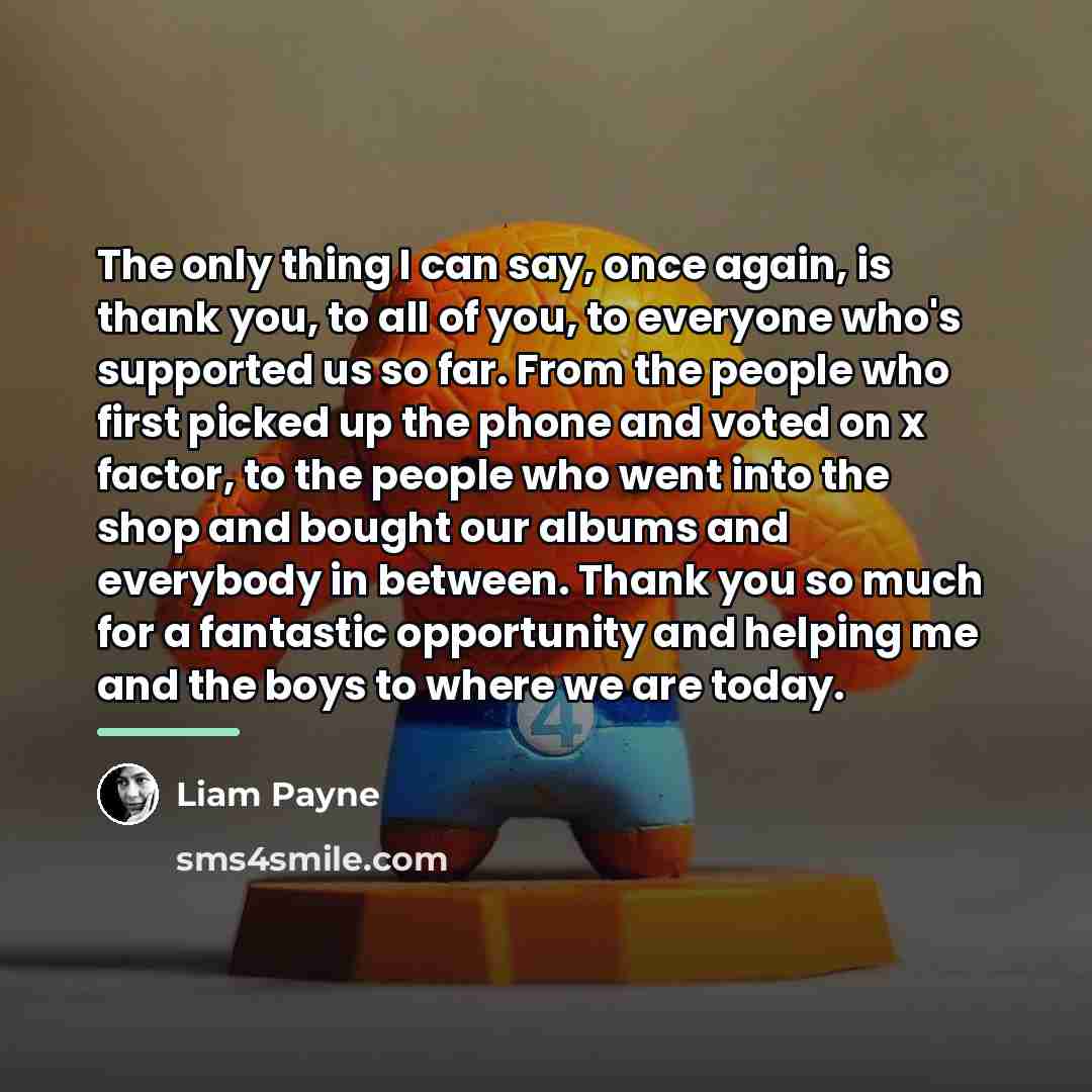“The only thing I can say, once again, is thank…” quote by Liam Payne