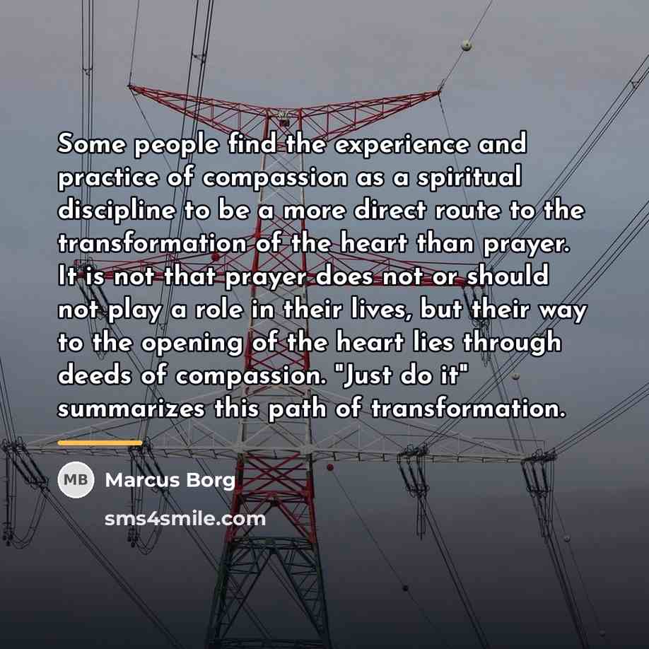 “Some people find the experience and practice of compassion as…” quote by Marcus Borg