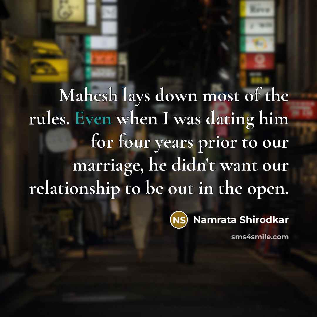 “Mahesh lays down most of the rules. Even when I…” quote by Namrata Shirodkar