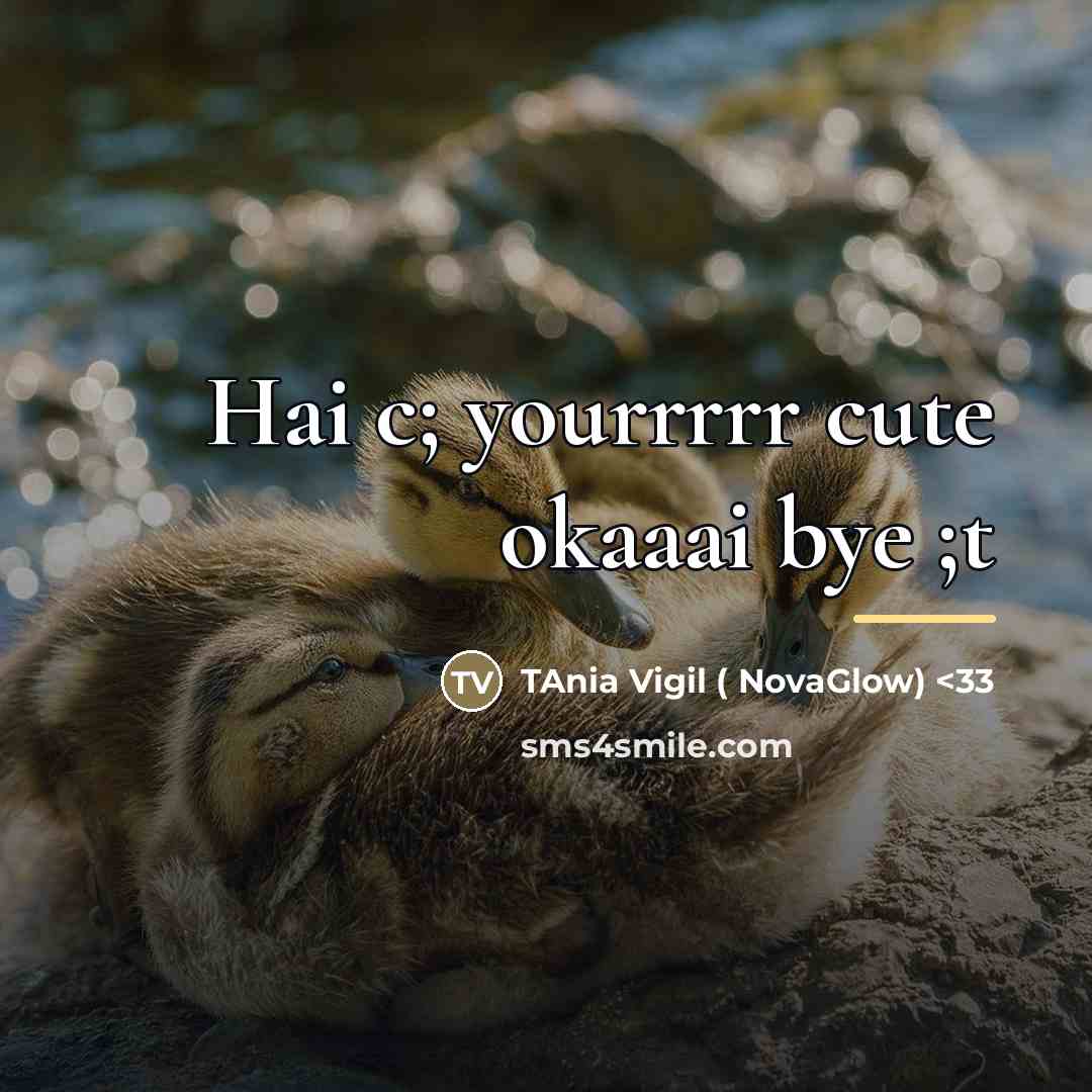 “Hai c; yourrrrr cute okaaai bye ;t…” quote by TAnia Vigil <33