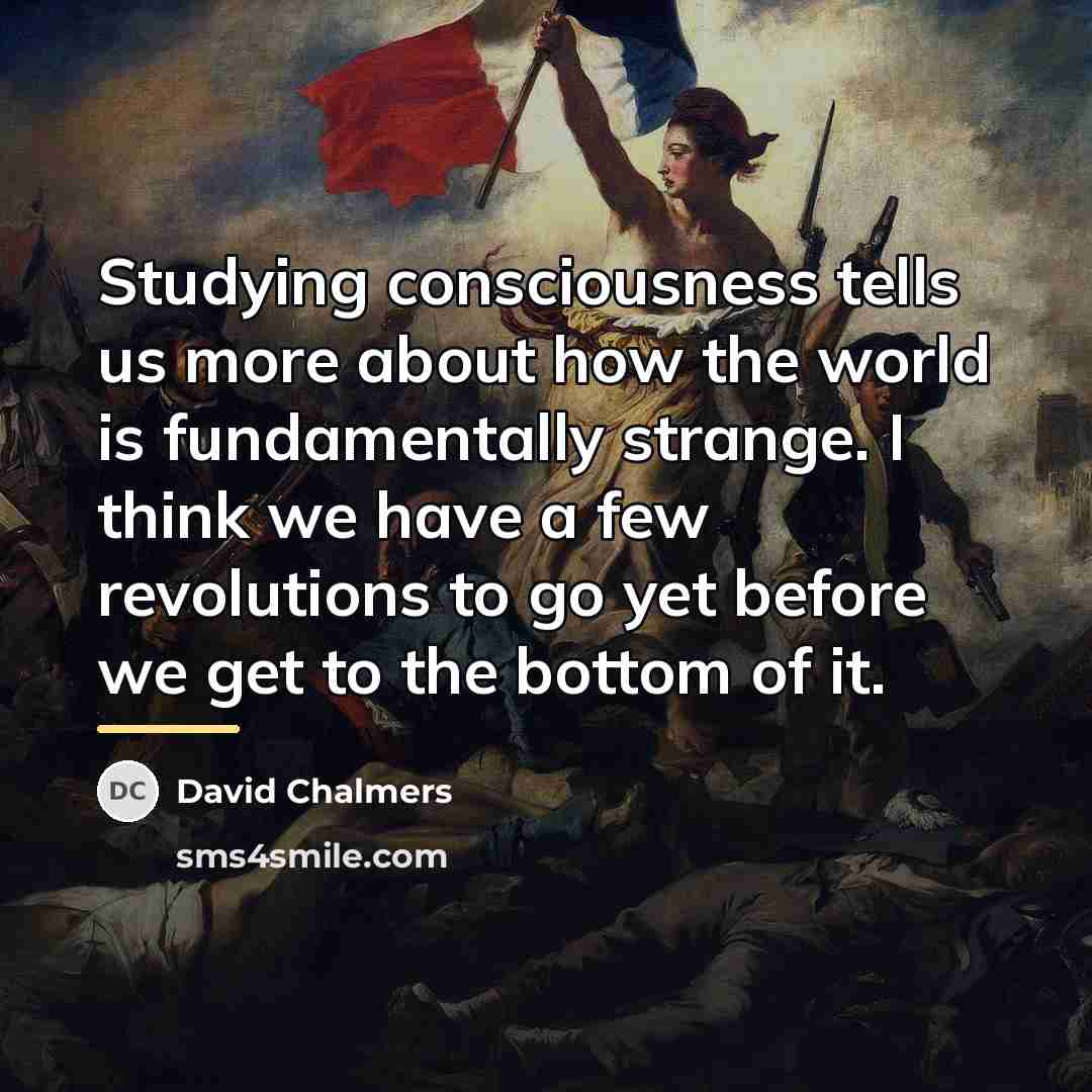 “Studying consciousness tells us more about how the world is…” quote by David Chalmers
