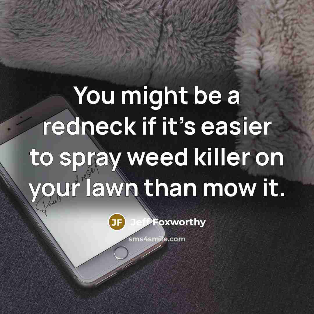 “You might be a redneck if it's easier to spray…” quote by Jeff Foxworthy
