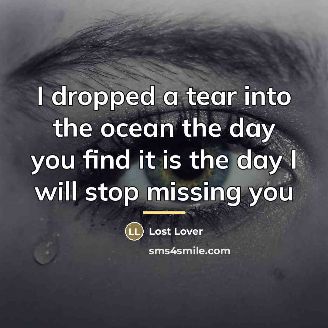 “I dropped a tear into the ocean the day you…” quote by Lost Lover