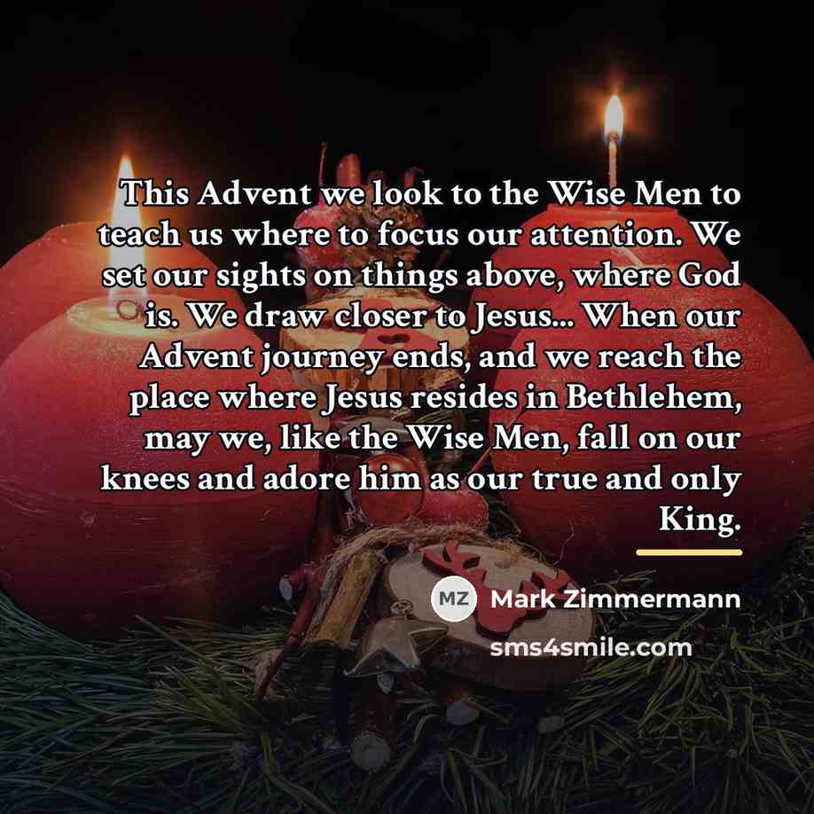“This Advent we look to the Wise Men to teach…” quote by Mark Zimmermann