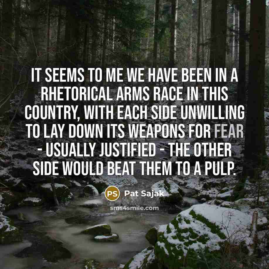 “It seems to me we have been in a rhetorical…” quote by Pat Sajak