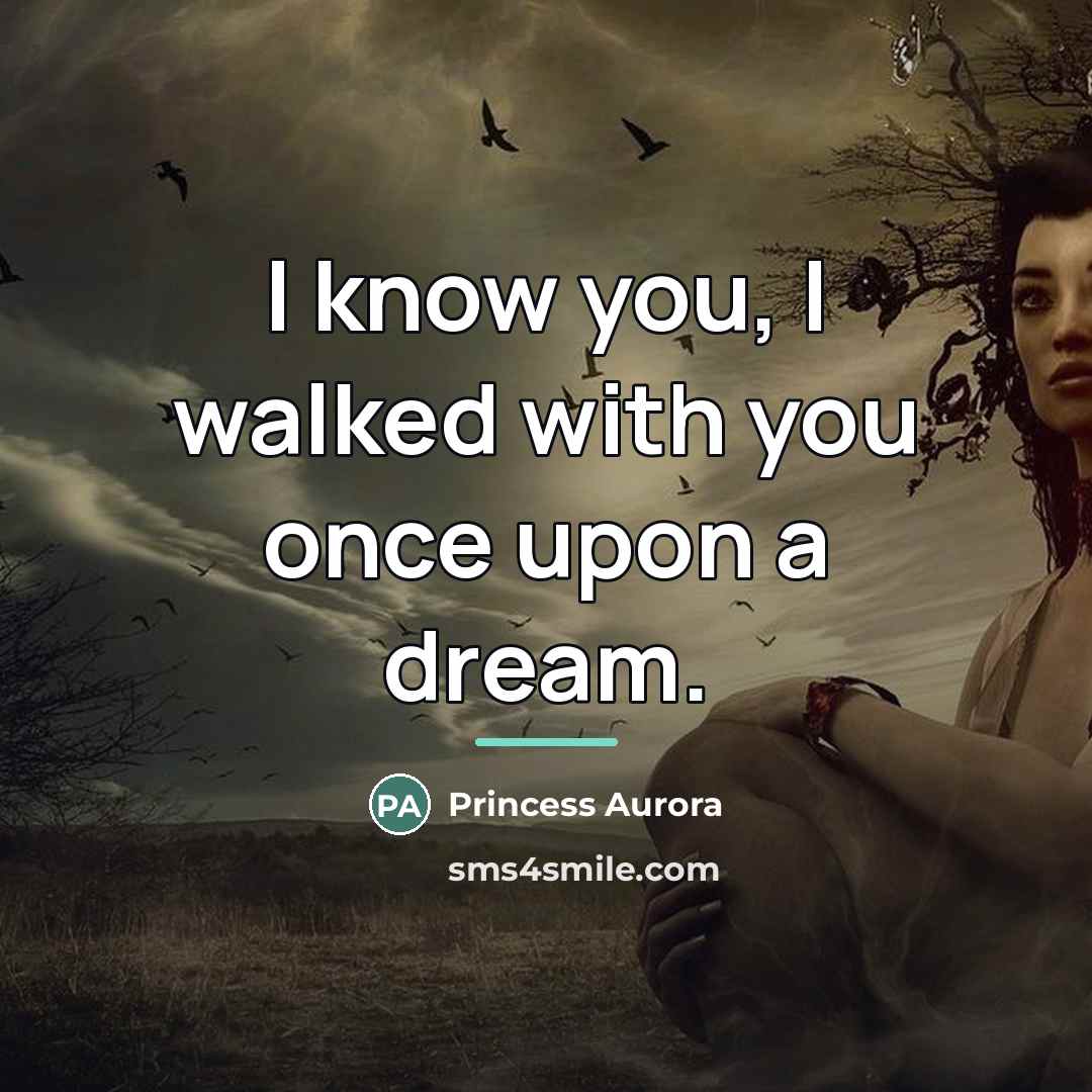 “I know you, I walked with you once upon a…” quote by Princess Aurora