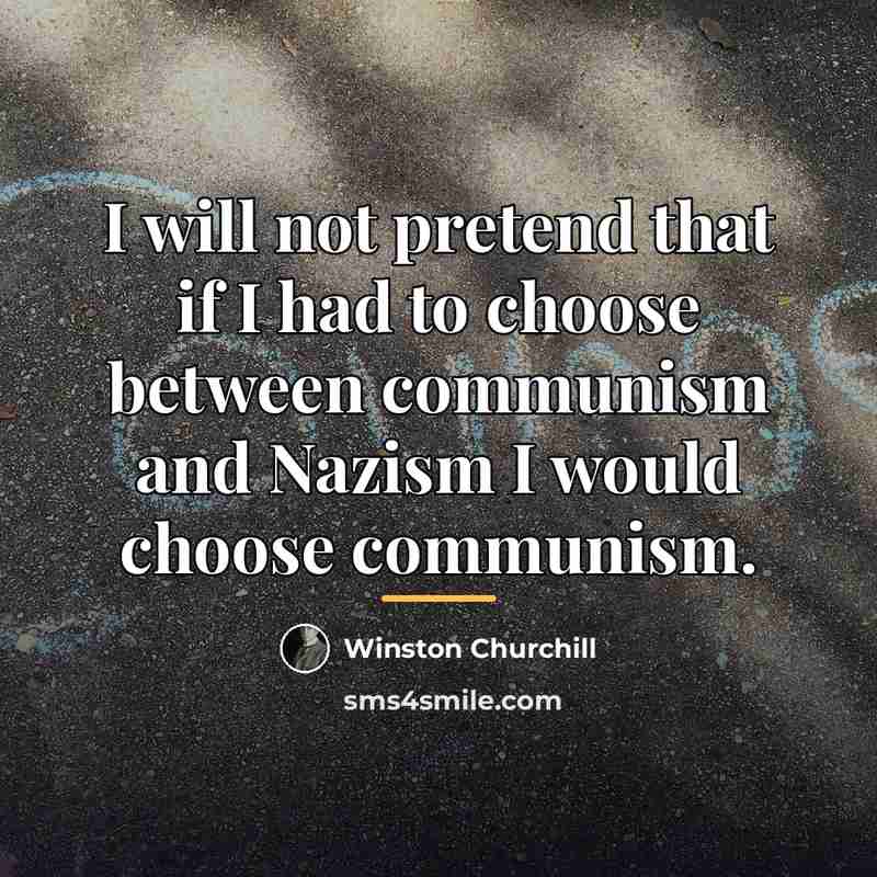 “I will not pretend that if I had to choose…” quote by Winston Churchill