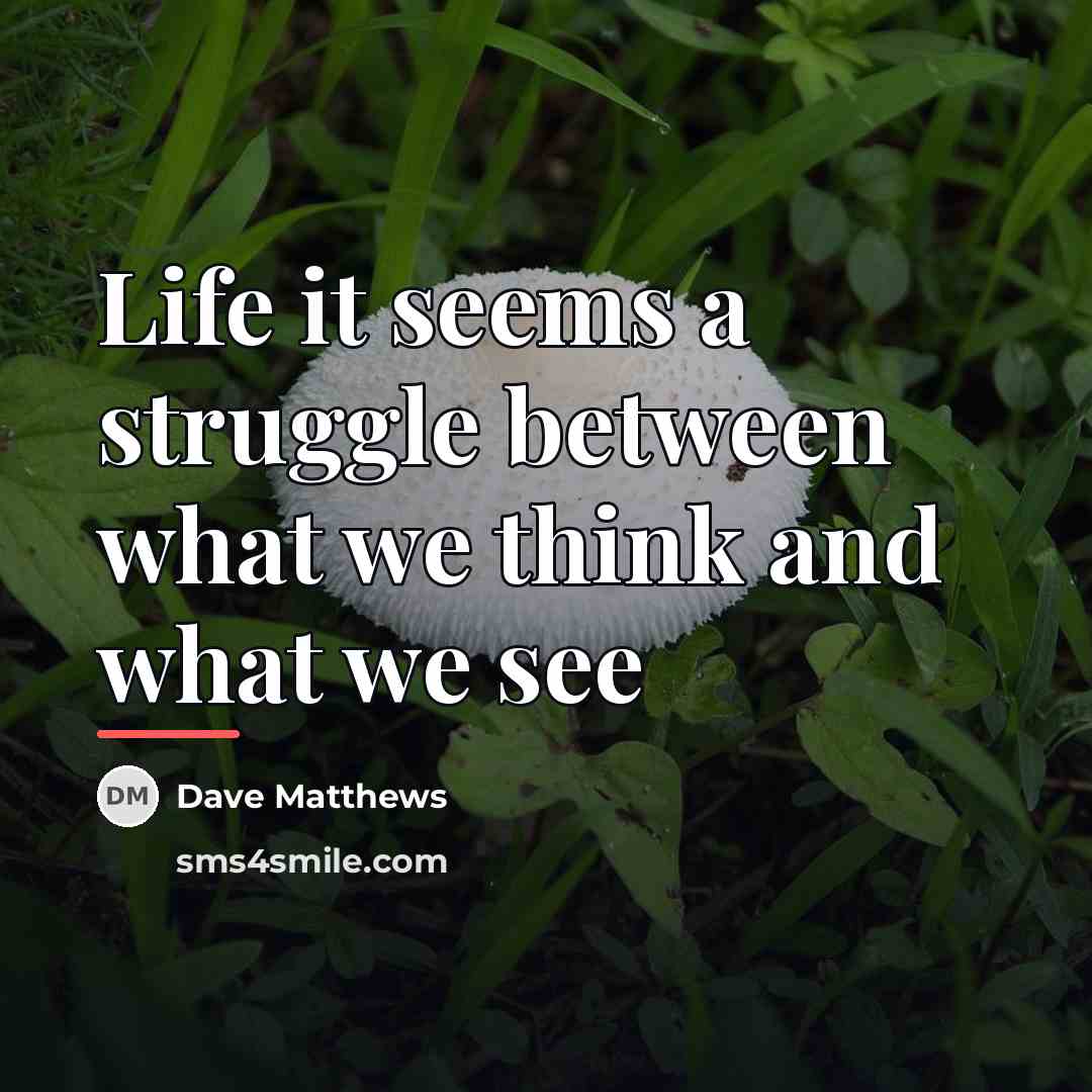 “Life it seems a struggle between what we think and…” quote by Dave Matthews