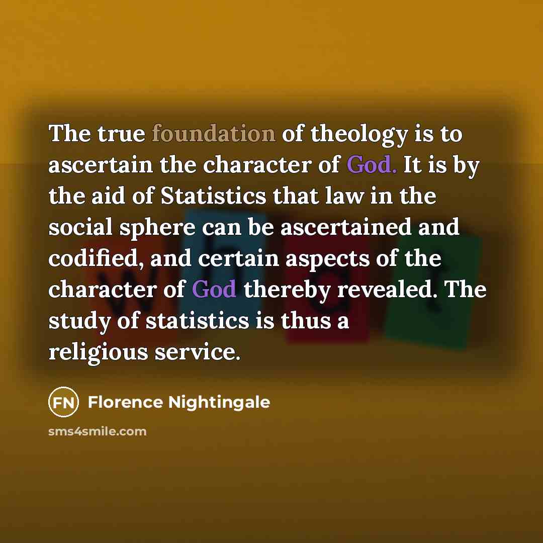 “The true foundation of theology is to ascertain the character…” quote by Florence Nightingale