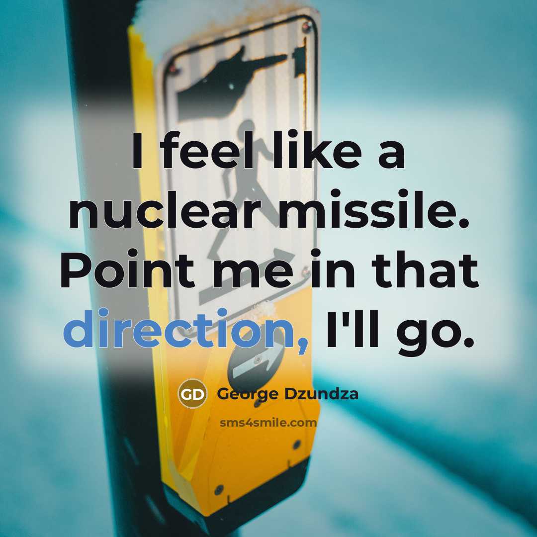 “I feel like a nuclear missile. Point me in that direction, I'll go.” quote by George Dzundza
