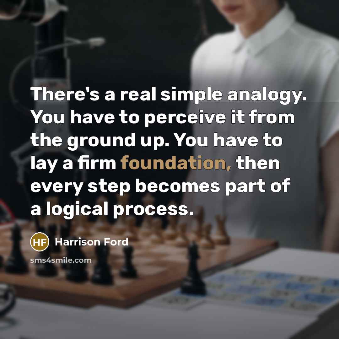 “There's a real simple analogy. You have to perceive it…” quote by Harrison Ford