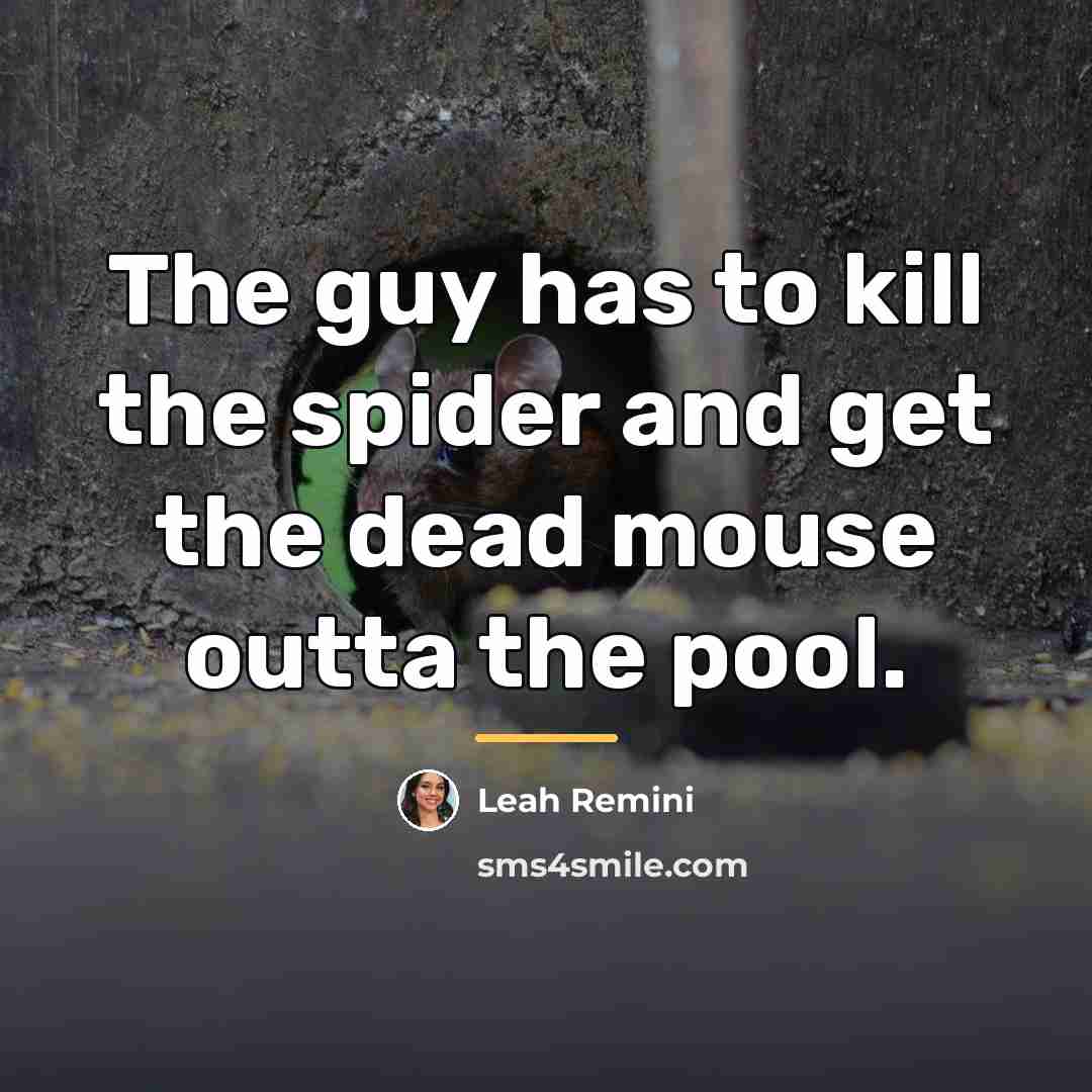 “The guy has to kill the spider and get the…” quote by Leah Remini