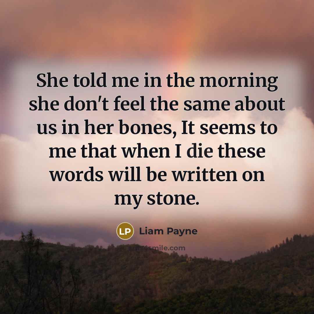“She told me in the morning she don't feel the…” quote by Liam Payne