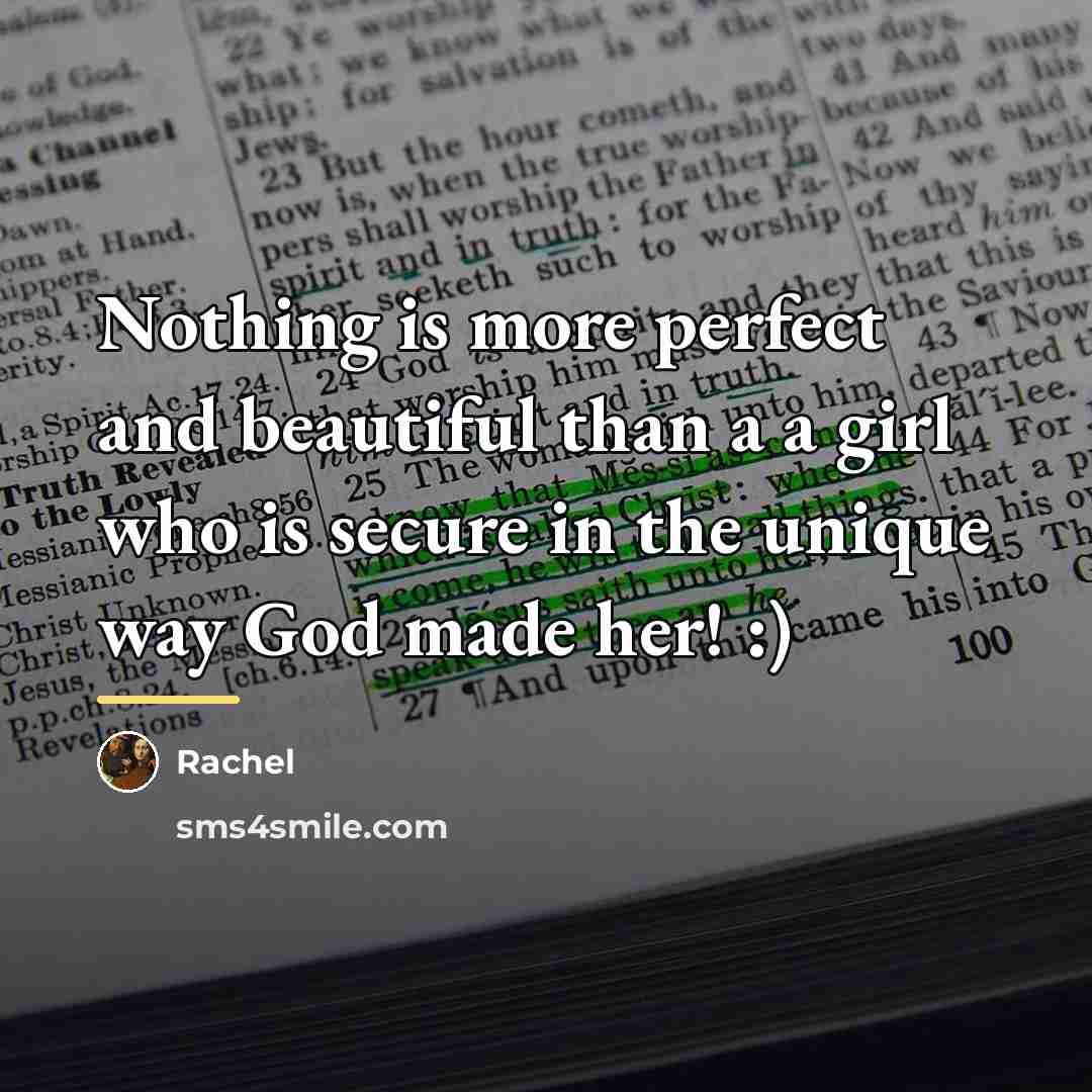 “Nothing is more perfect and beautiful than a a girl…” quote by Rachel
