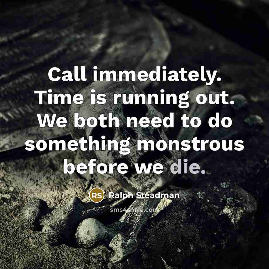 “Call immediately. Time is running out. We both need to…” quote by Ralph Steadman