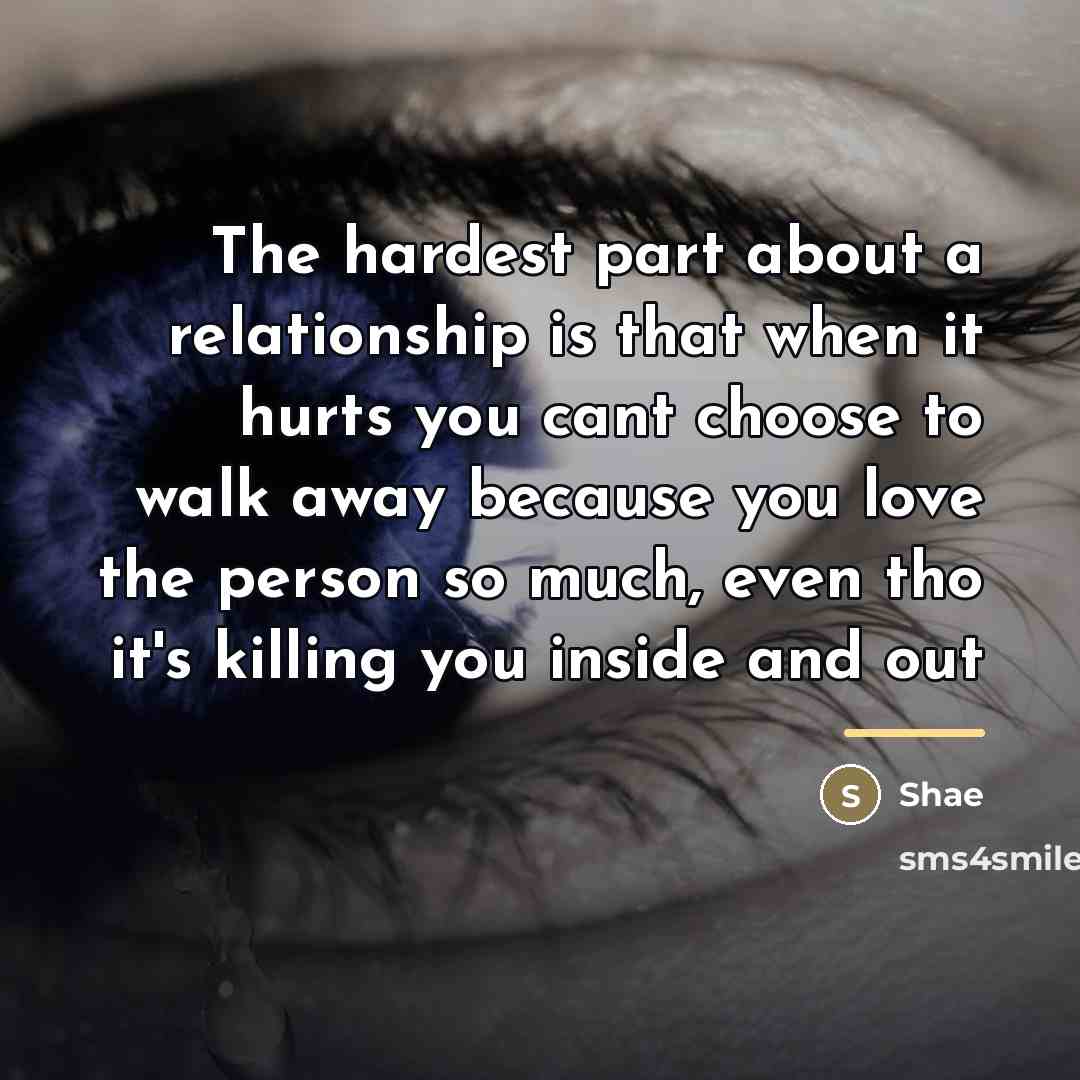 “The hardest part about a relationship is that when it…” quote by Shae