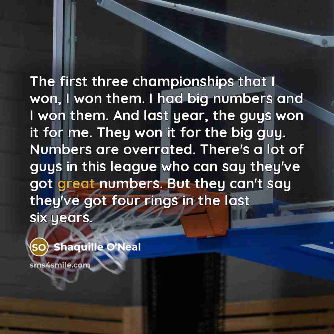 “The first three championships that I won, I won them.…” quote by Shaquille O'Neal