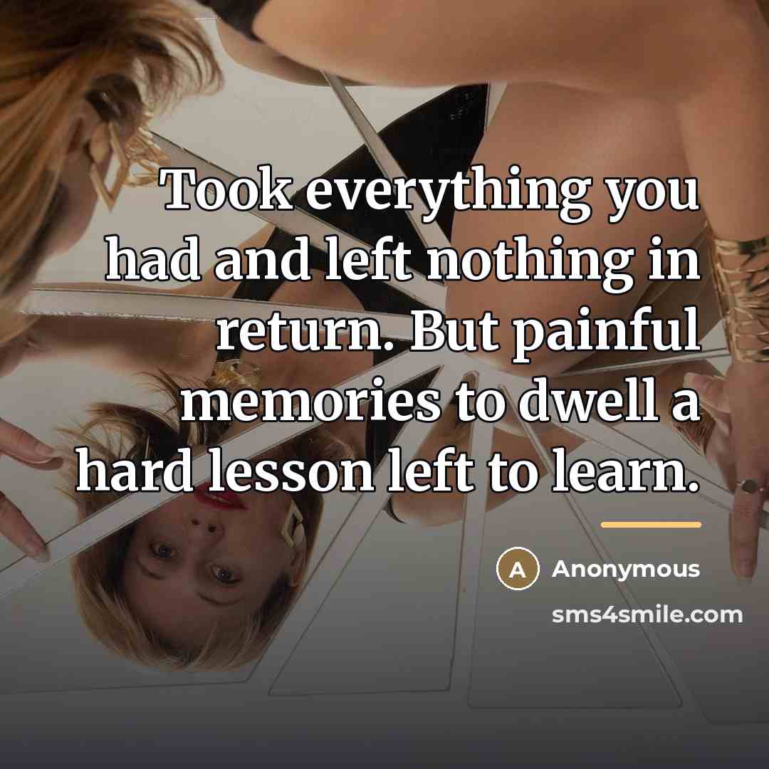 “Took everything you had and left nothing in return. But…” quote by Anonymous