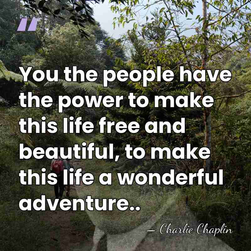 You the people have the power to make this life free and&hellip; - Charlie Chaplin