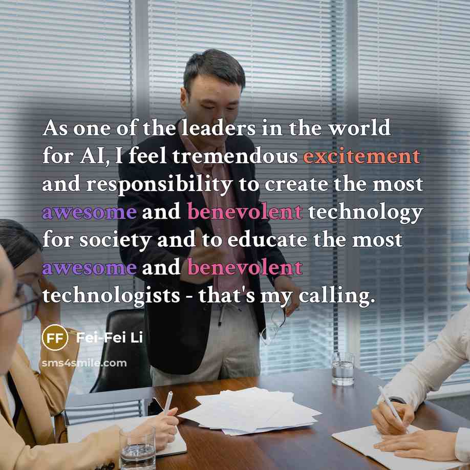 “As one of the leaders in the world for AI,…” quote by Fei-Fei Li