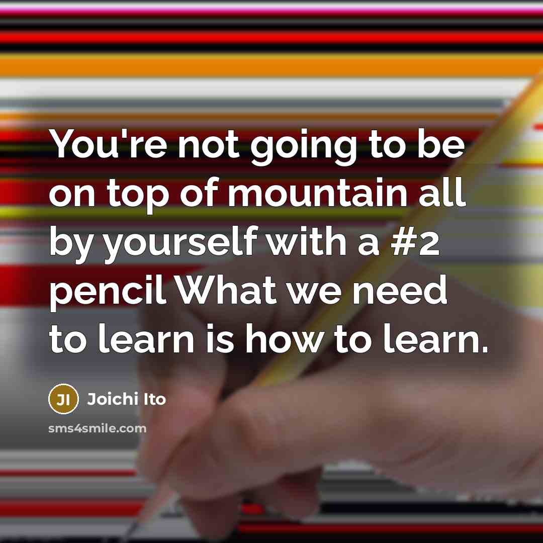 “You're not going to be on top of mountain all…” quote by Joichi Ito