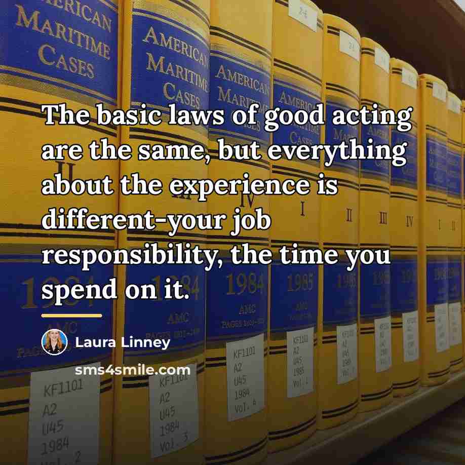 “The basic laws of good acting are the same, but…” quote by Laura Linney