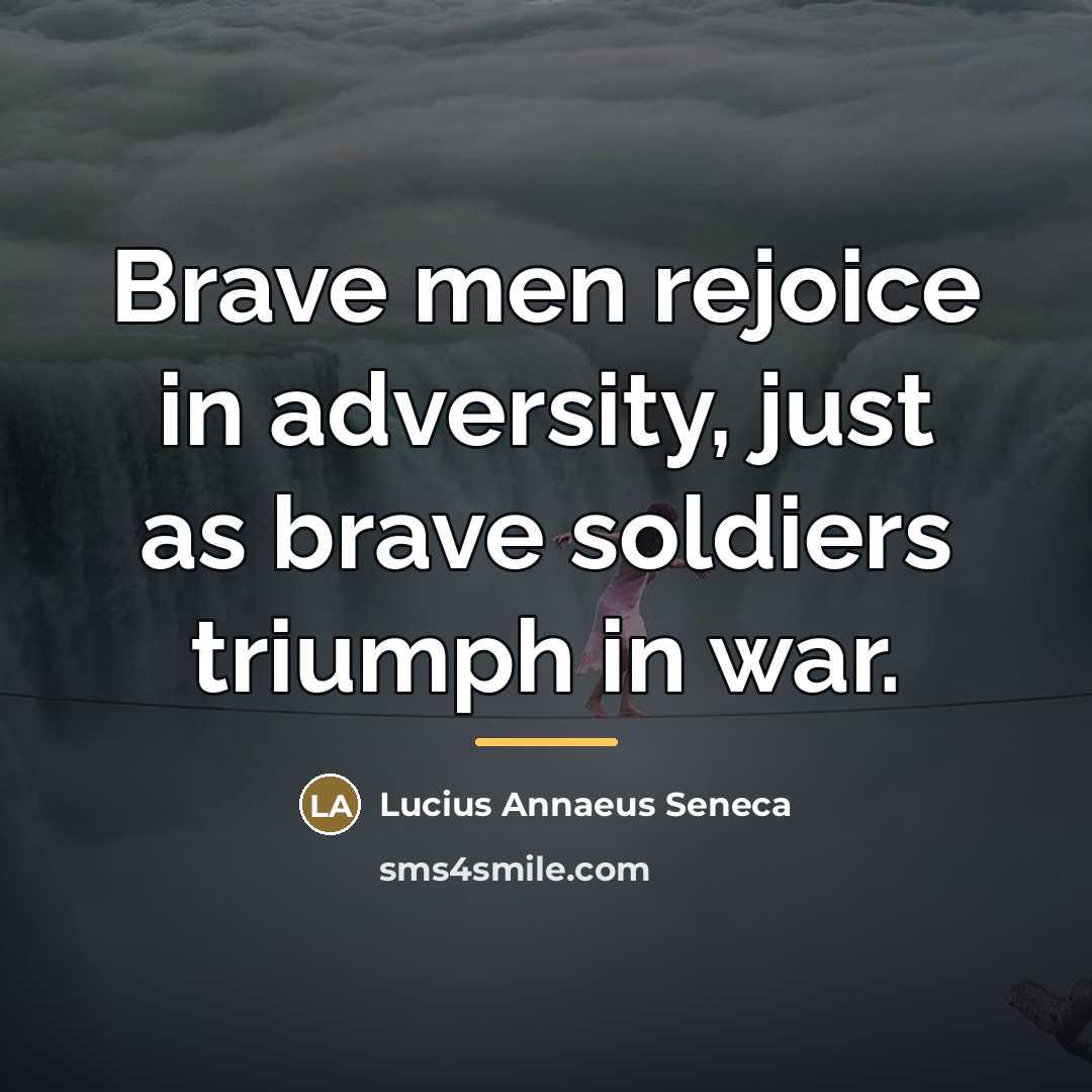 “Brave men rejoice in adversity, just as brave soldiers triumph…” quote by Lucius Annaeus Seneca