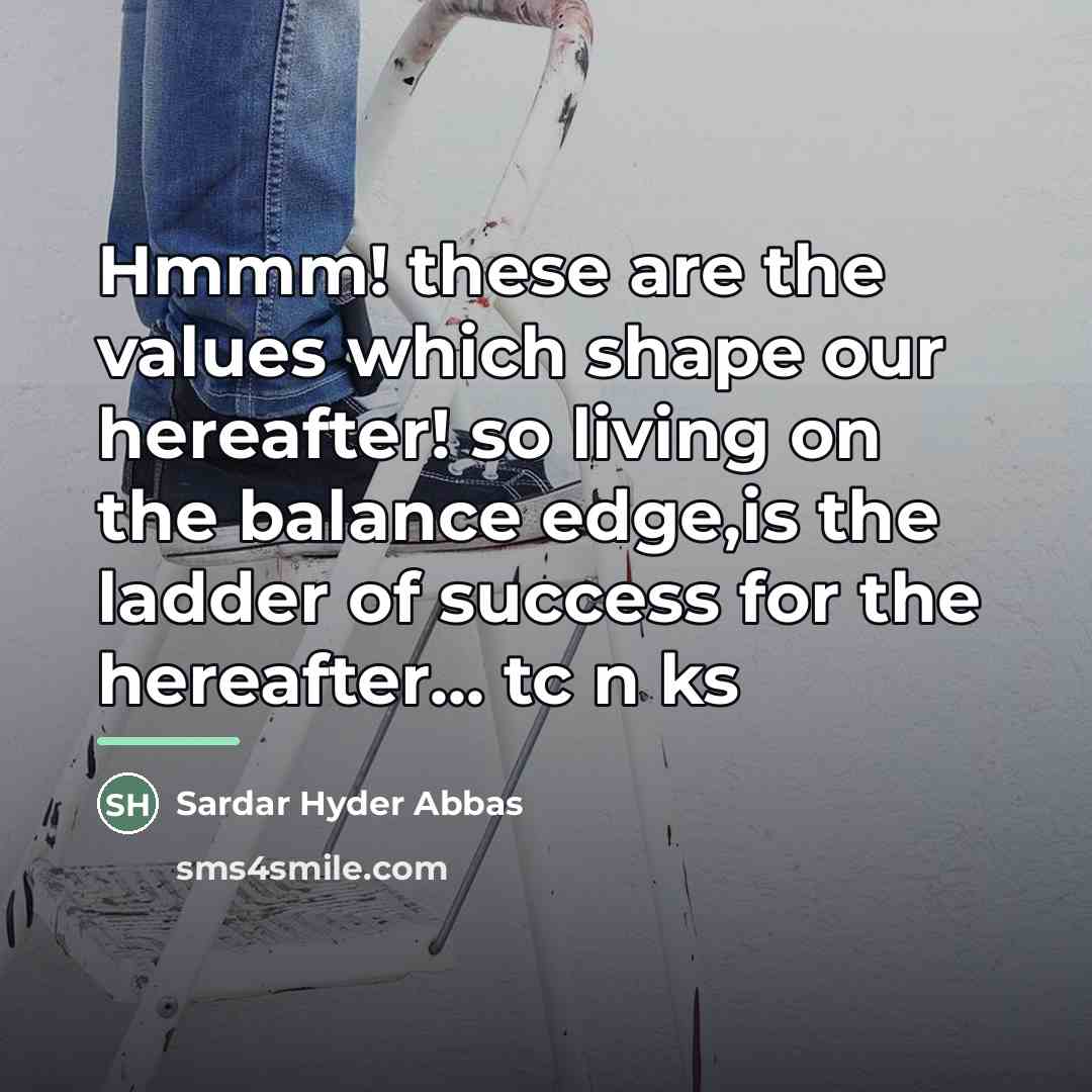 “Hmmm! these are the values which shape our hereafter! so…” quote by Sardar Hyder Abbas