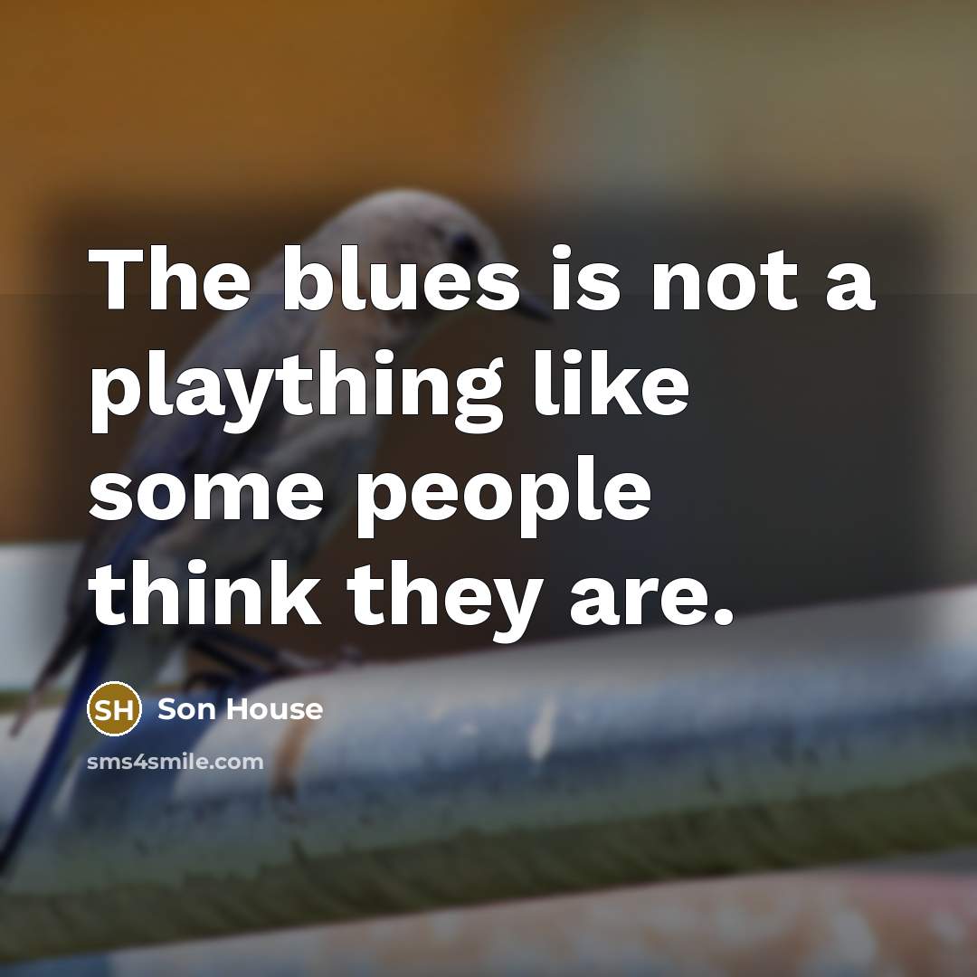 “The blues is not a plaything like some people think…” quote by Son House