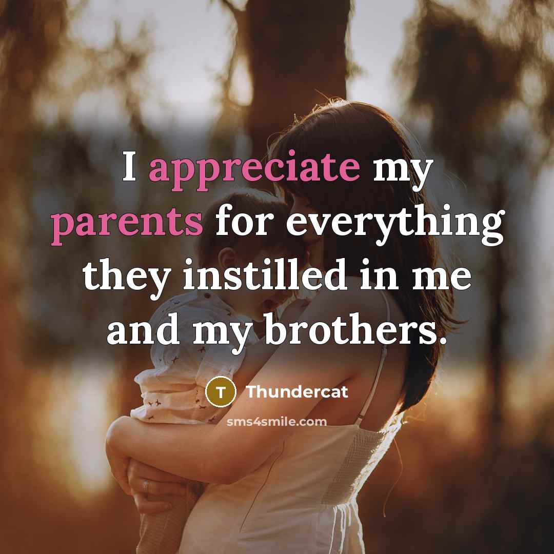 “I appreciate my parents for everything they instilled in me and my brothers.” quote by Thundercat