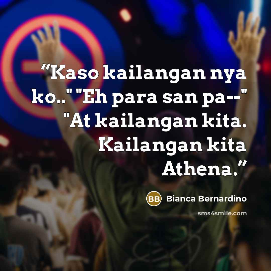 “Kaso kailangan nya ko.." "Eh para san pa--" "At kailangan kita. Kailangan kita Athena.” quote by Bianca Bernardino