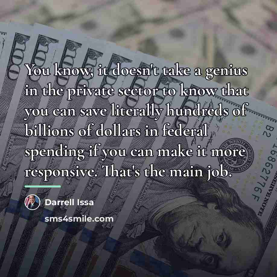 “You know, it doesn't take a genius in the private…” quote by Darrell Issa
