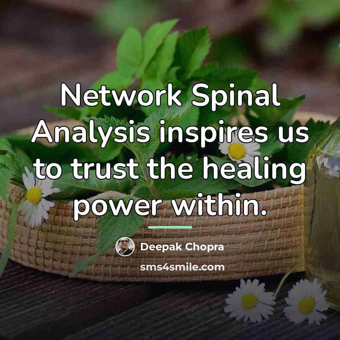 “Network Spinal Analysis inspires us to trust the healing power…” quote by Deepak Chopra