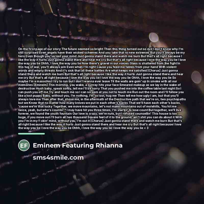 “On the first page of our story The future seemed…” quote by Eminem Featuring Rhianna