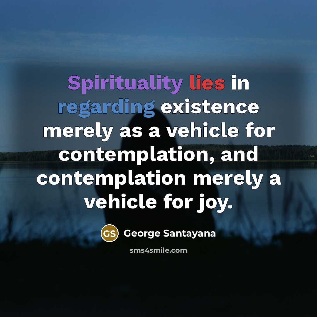“Spirituality lies in regarding existence merely as a vehicle for…” quote by George Santayana
