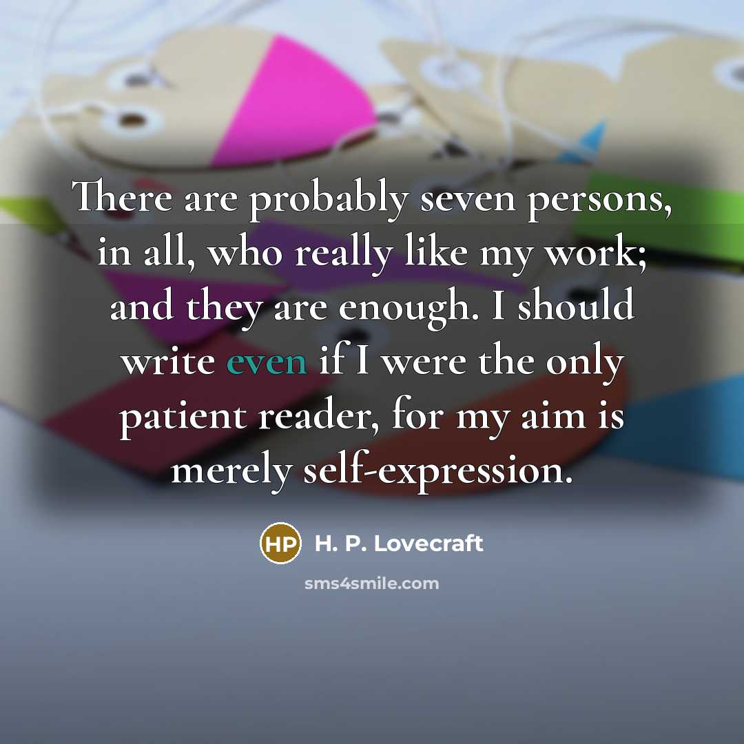 “There are probably seven persons, in all, who really like…” quote by H. P. Lovecraft