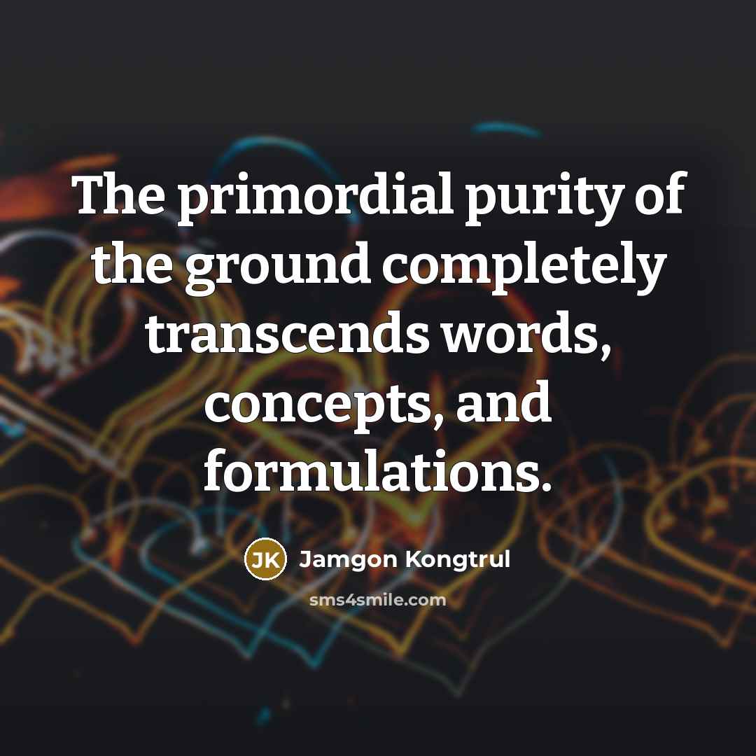 “The primordial purity of the ground completely transcends words, concepts,…” quote by Jamgon Kongtrul