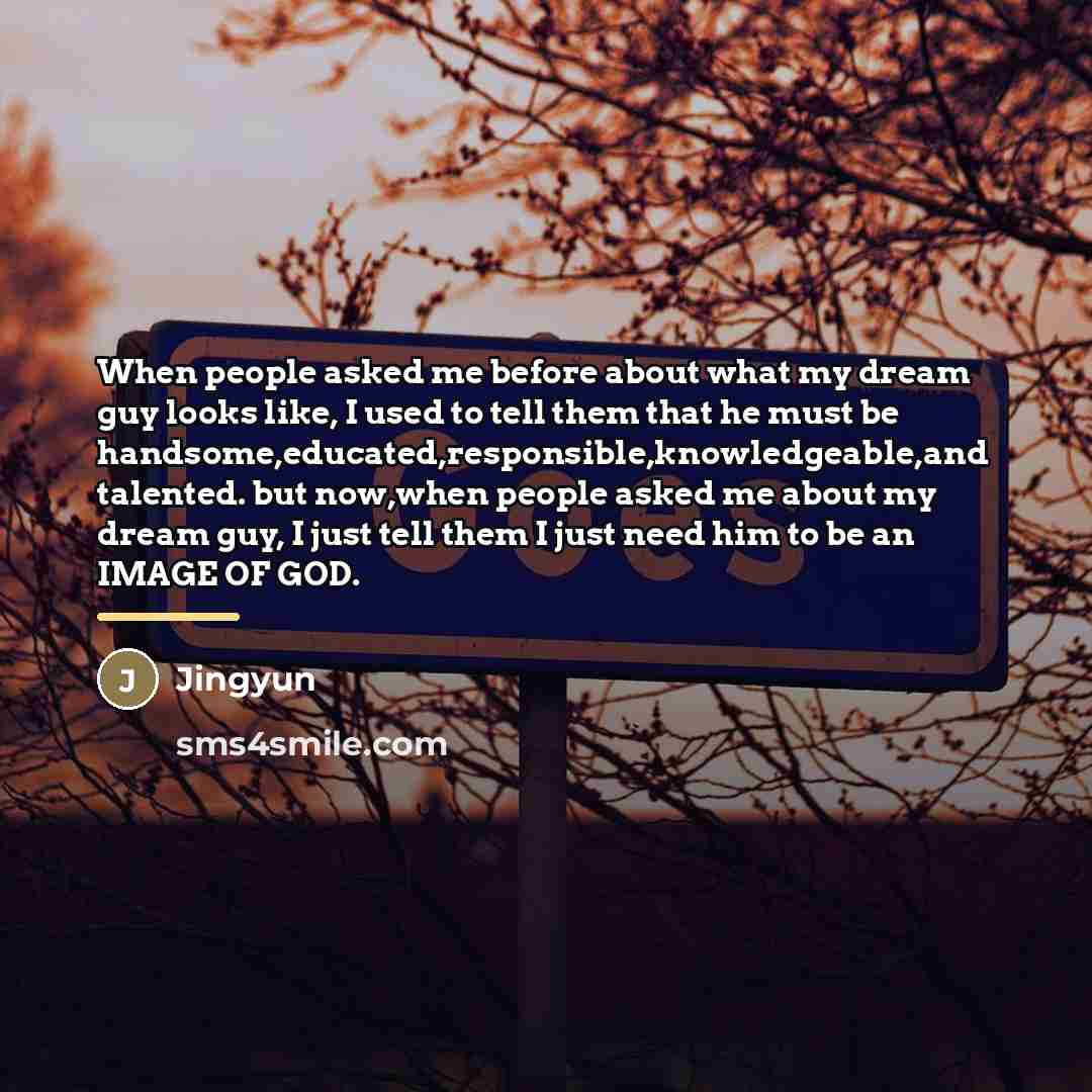 “When people asked me before about what my dream guy…” quote by Jingyun