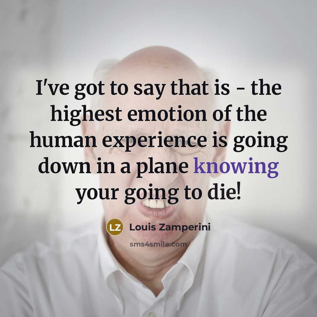 “I've got to say that is - the highest emotion…” quote by Louis Zamperini