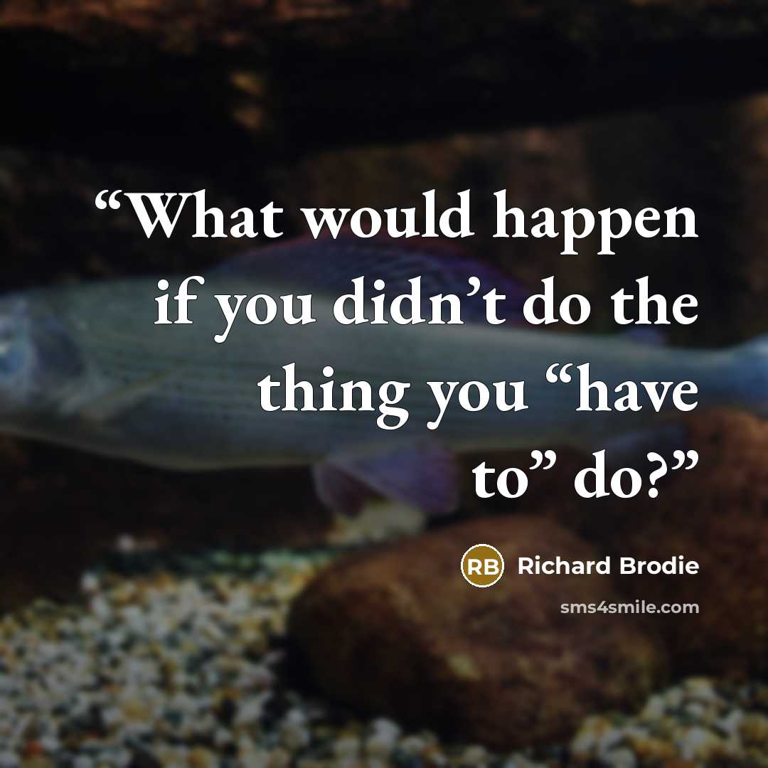 “What would happen if you didn’t do the thing you “have to” do?” quote by Richard Brodie