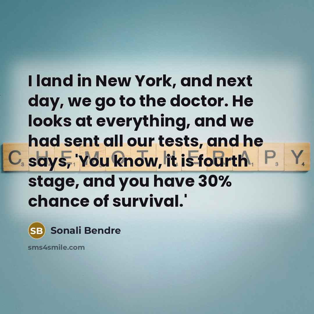 “I land in New York, and next day, we go…” quote by Sonali Bendre