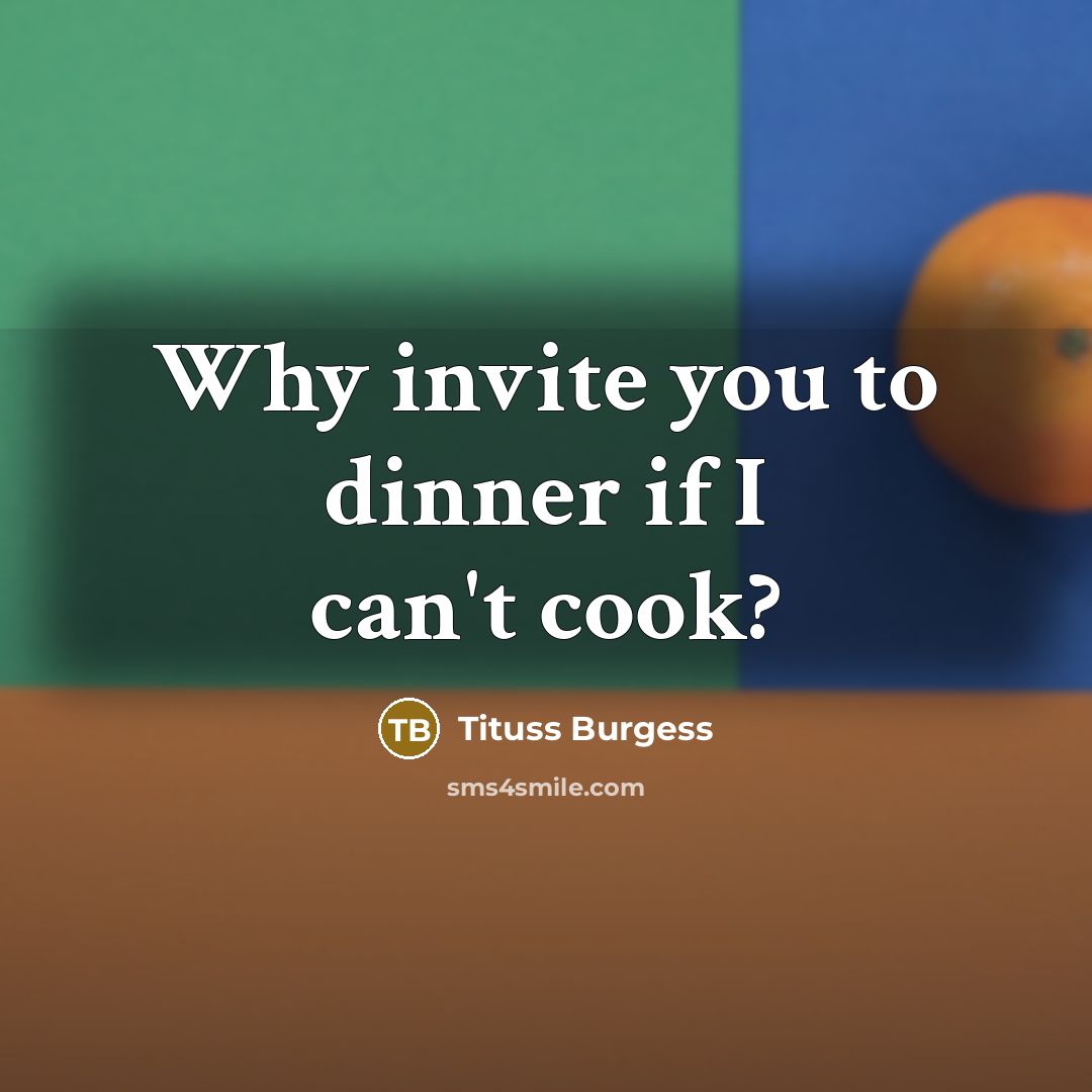 “Why invite you to dinner if I can't cook?…” quote by Tituss Burgess