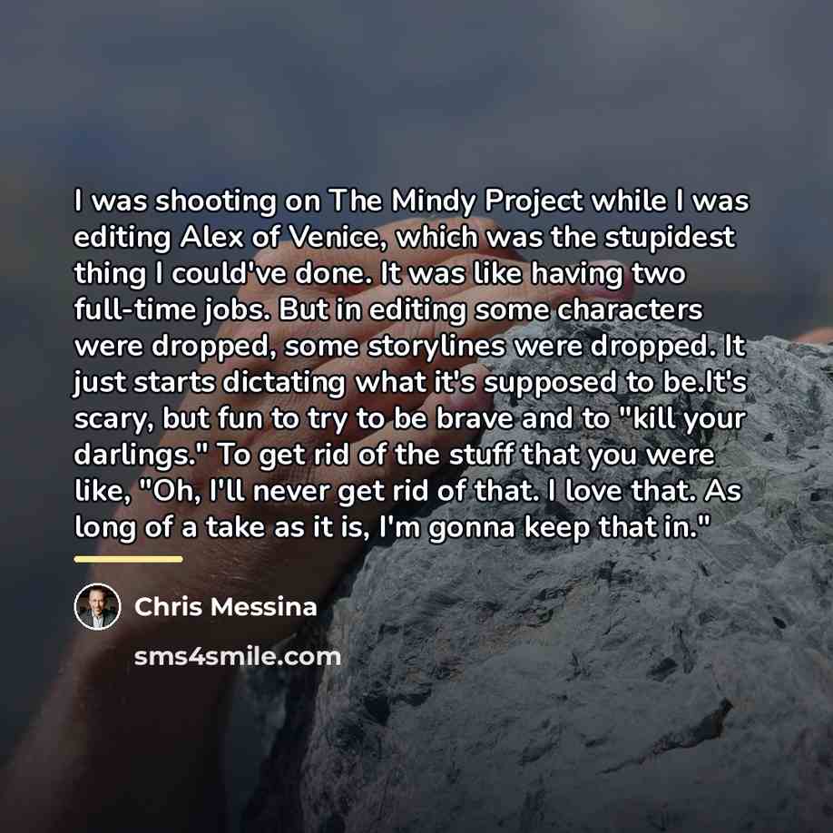 “I was shooting on The Mindy Project while I was…” quote by Chris Messina