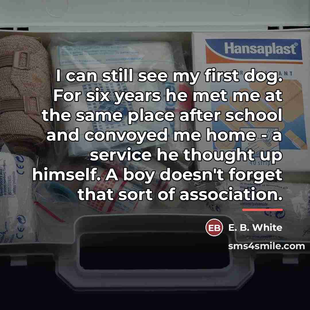 “I can still see my first dog. For six years…” quote by E. B. White